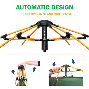 Waterproof Instant Camping Tent for 4/5/6 Persons | Quick Setup | Double Layer