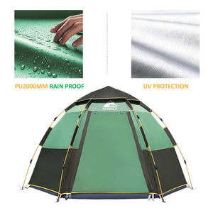 Waterproof Instant Camping Tent for 4/5/6 Persons | Quick Setup | Double Layer