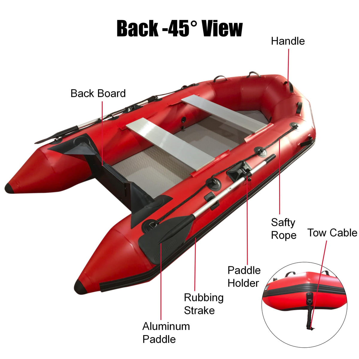 Red 2.3m Inflatable Dinghy Boat Tender Pontoon Rescue