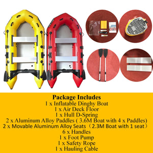Red 2.3m Inflatable Dinghy Boat Tender Pontoon Rescue