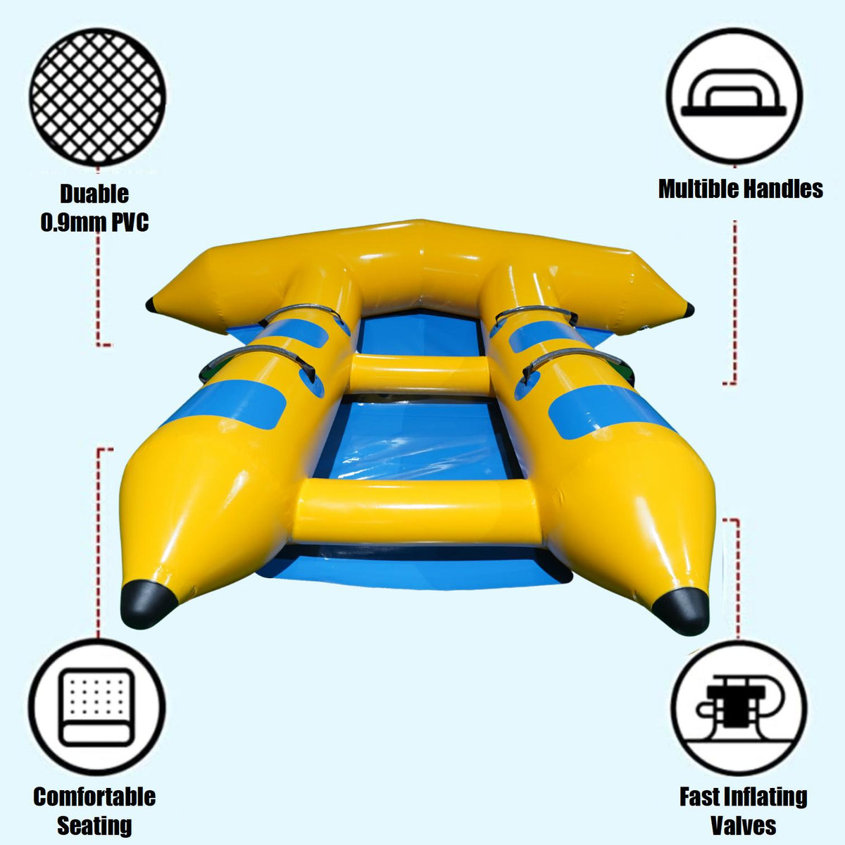 Inflatable Flying Fish Towable Boat - 4 Person | With Blower