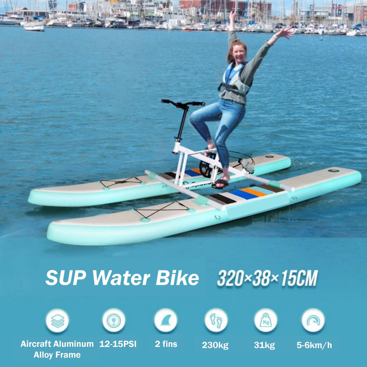 SUP Water Bikes with Paddle Board - Portable Waterbike
