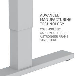 FORTIA Sit Stand Desk - 120x60cm - Height Adjustable - 70kg Load - Black/Silver Frame