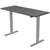 FORTIA Sit Stand Desk - 140x60cm - Height Adjustable - 70kg Load - Black/Silver Frame