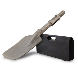 140mm Square-Tipped 30mm Hex Clay Spade Jackhammer Chisel | Bonus Carry Case
