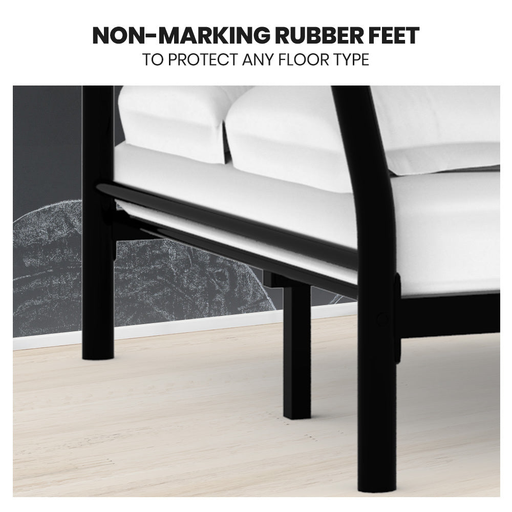 Kingston Slumber Metal Single over Double Bunk Bed Frame (Dark Matte Grey)