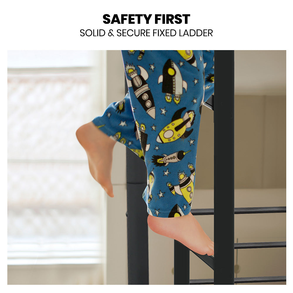 Kingston Slumber Metal Single over Double Bunk Bed Frame (Dark Matte Grey)