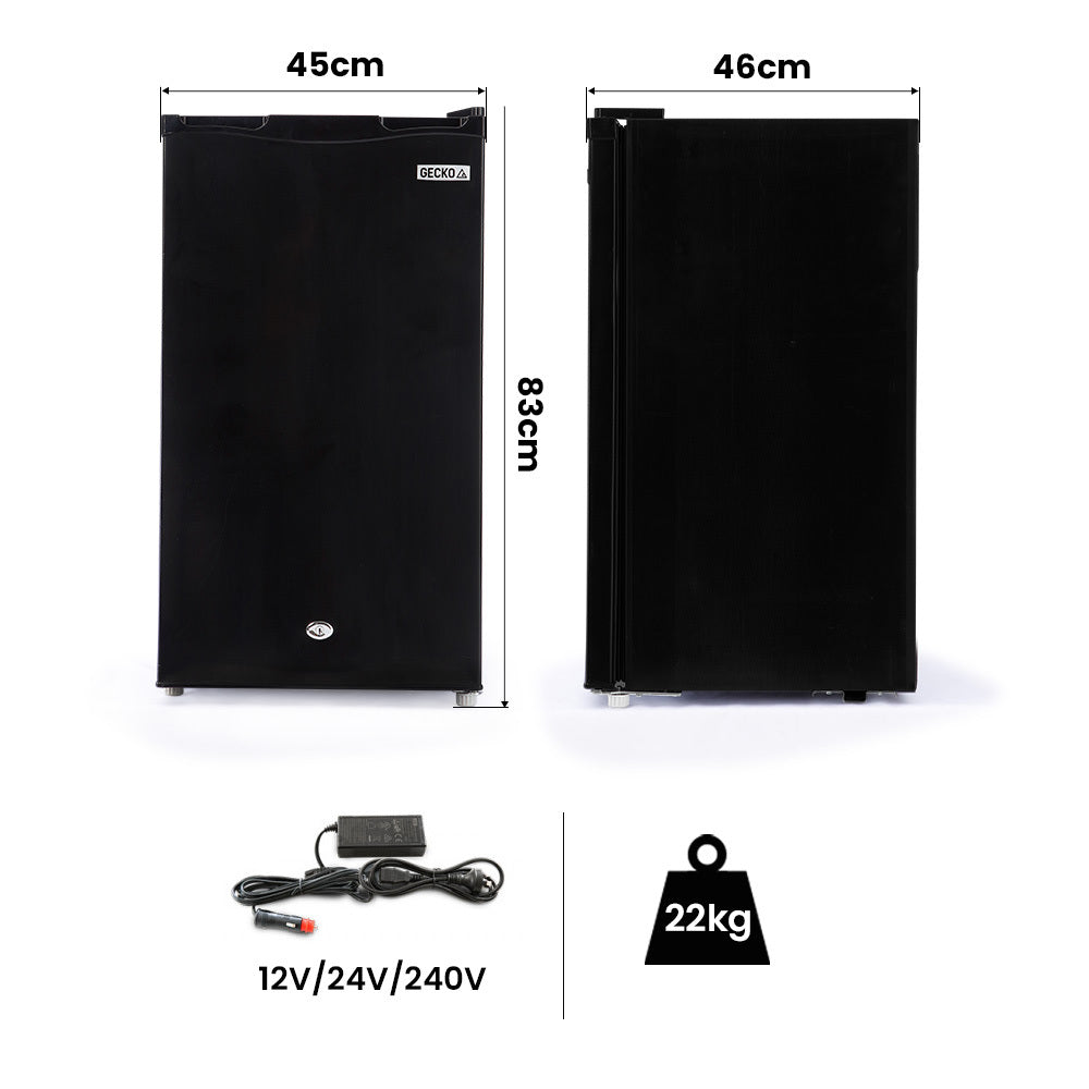 GECKO 95L Portable Upright Fridge Freezer for Camping, Caravans, and Bar Fridges