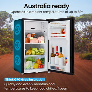GECKO 95L Portable Upright Fridge Freezer for Camping, Caravans, and Bar Fridges