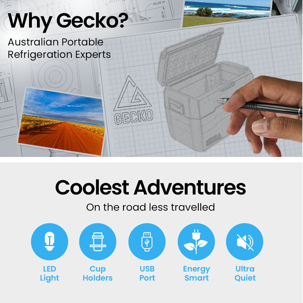 Gecko 65L Portable Fridge Freezer | Camping, Car, Caravan, Boats