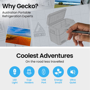 Gecko 65L Portable Fridge Freezer | Camping, Car, Caravan, Boats
