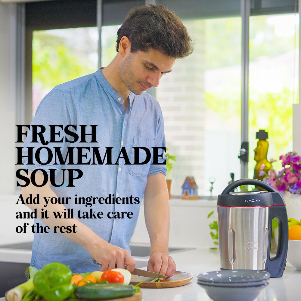 EUROCHEF Soup Maker Blender Smoothie Compact Hot Cold Stainless