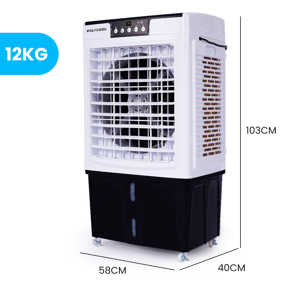 POLYCOOL 45L 125W Portable Industrial Air Cooler - Fan, Purifier, Humidifier - Remote Control