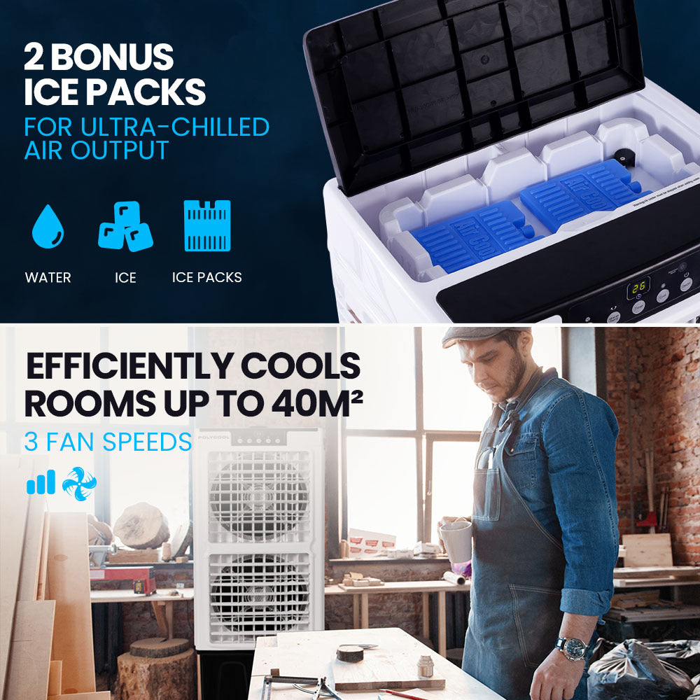 35L Portable Evaporative Air Cooler | 220W | 24 Hour Timer | 4 in 1 Cooling Fan | Remote Control