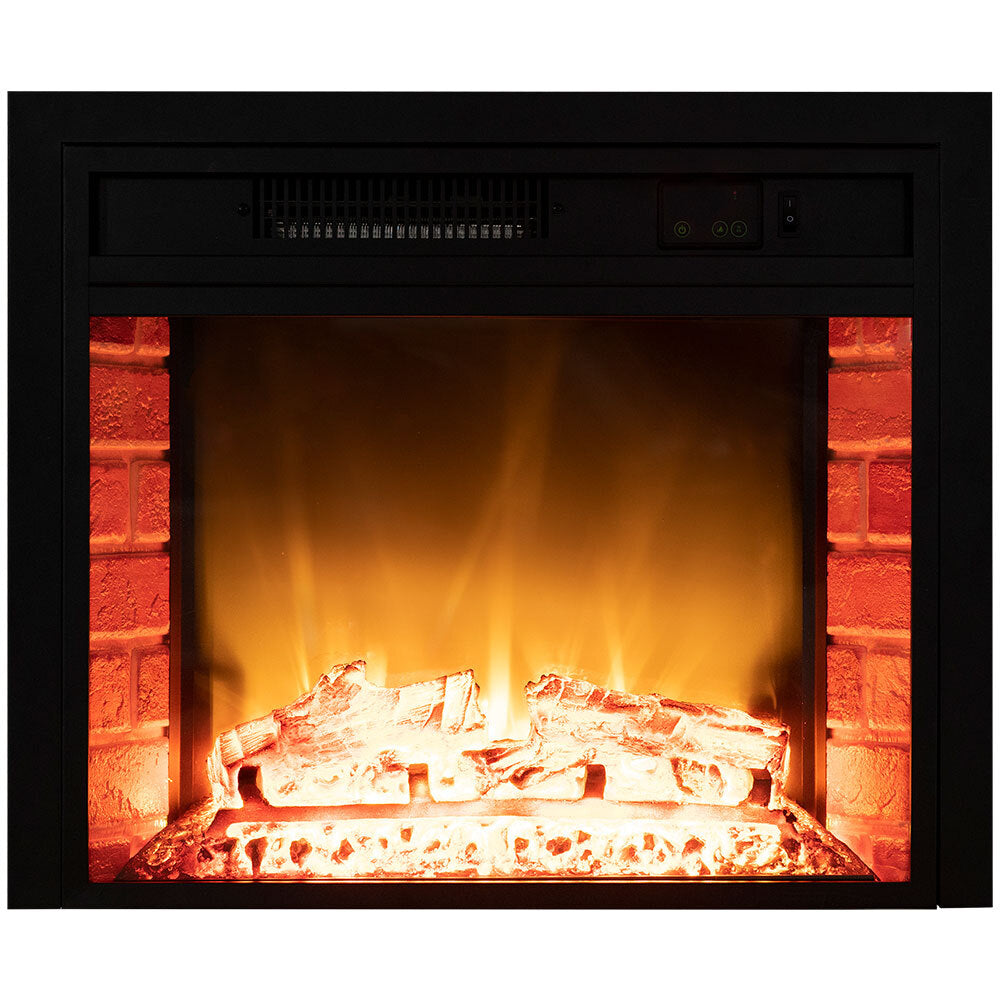 Carson Electric Fireplace Heater 65cm Wall Mounted 1800W Stove | Log Flame Effect
