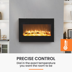 Carson Wall Mounted Electric Fireplace Heater 80cm | Flame Effect Options