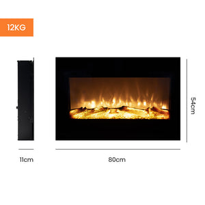 Carson Wall Mounted Electric Fireplace Heater 80cm | Flame Effect Options