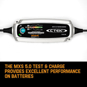 CTEK MXS 5.0 Test and Charge Battery Charger | 12V | 5Amp | Deep Cycle AGM Compatible