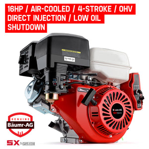 16HP Stationary Engine Petrol | Direct Ignition | OHV 4-Stroke | Electric Recoil Start | BAUMR-AG