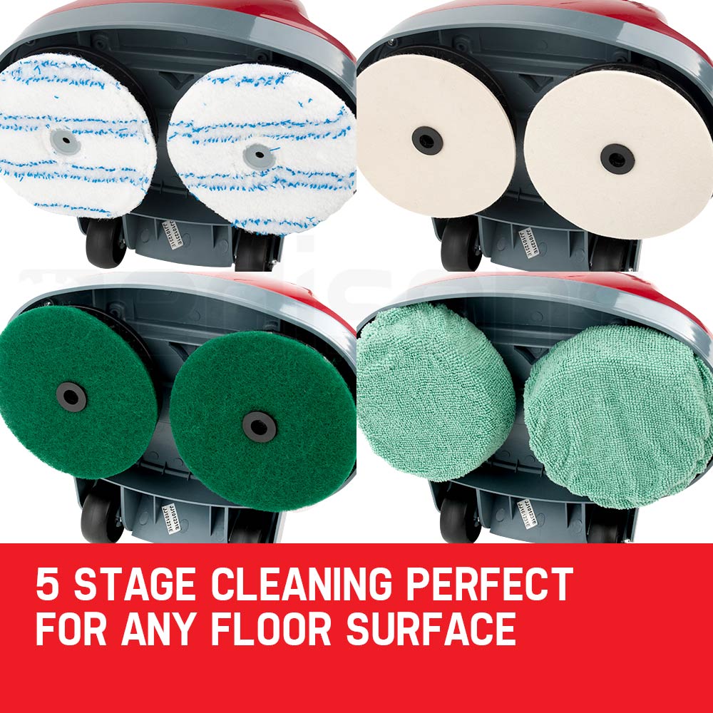 AUCH Floor Polisher | 5in1 Electric Timber Hard Tile Waxer Buffer Cleaner - Carpet Rug Scrubber