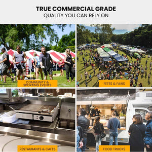 Electric Griddle Stainless Steel Commercial 2200W | BBQ Grill Pan Hot Plate Large