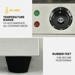 Electric Griddle Commercial Grill Pan Hot Plate | Countertop Extra Large