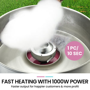 Commercial Cotton Candy Machine Fairy Floss Maker 1000W