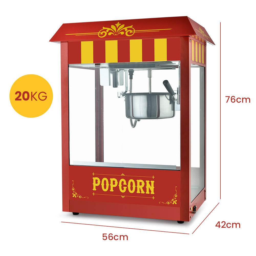 EuroChef Commercial Electric Popcorn Maker Machine | Pop Corn Popper Cooker