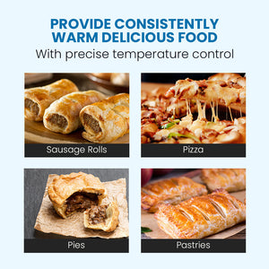 EuroChef Commercial Electric Food Warmer 1000W | 4-Tier Hot Display | Stainless Steel Cabinet