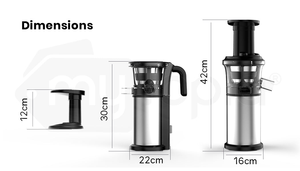 EuroChef Cold Press Slow Juicer Electric Juice Maker | Vegetable Extractor Squeezer