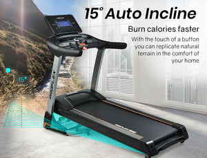 Electric Treadmill Auto Incline Foldable Exercise Run Machine | Fitness Gym 4HP | 480mm Belt