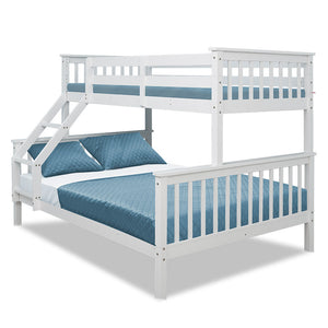 Slumber 2in1 Double Single Bunk Bed Kids Solid Timber Pine Beds Children Bedroom Furniture by Kingston