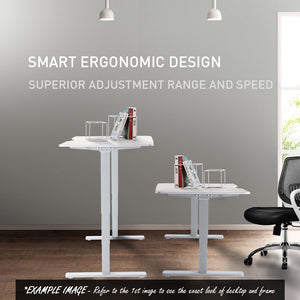 Fortia Electric Height Adjustable Sit-to-Stand Desk - Dual Motor - 150x70cm - White/Black Frame