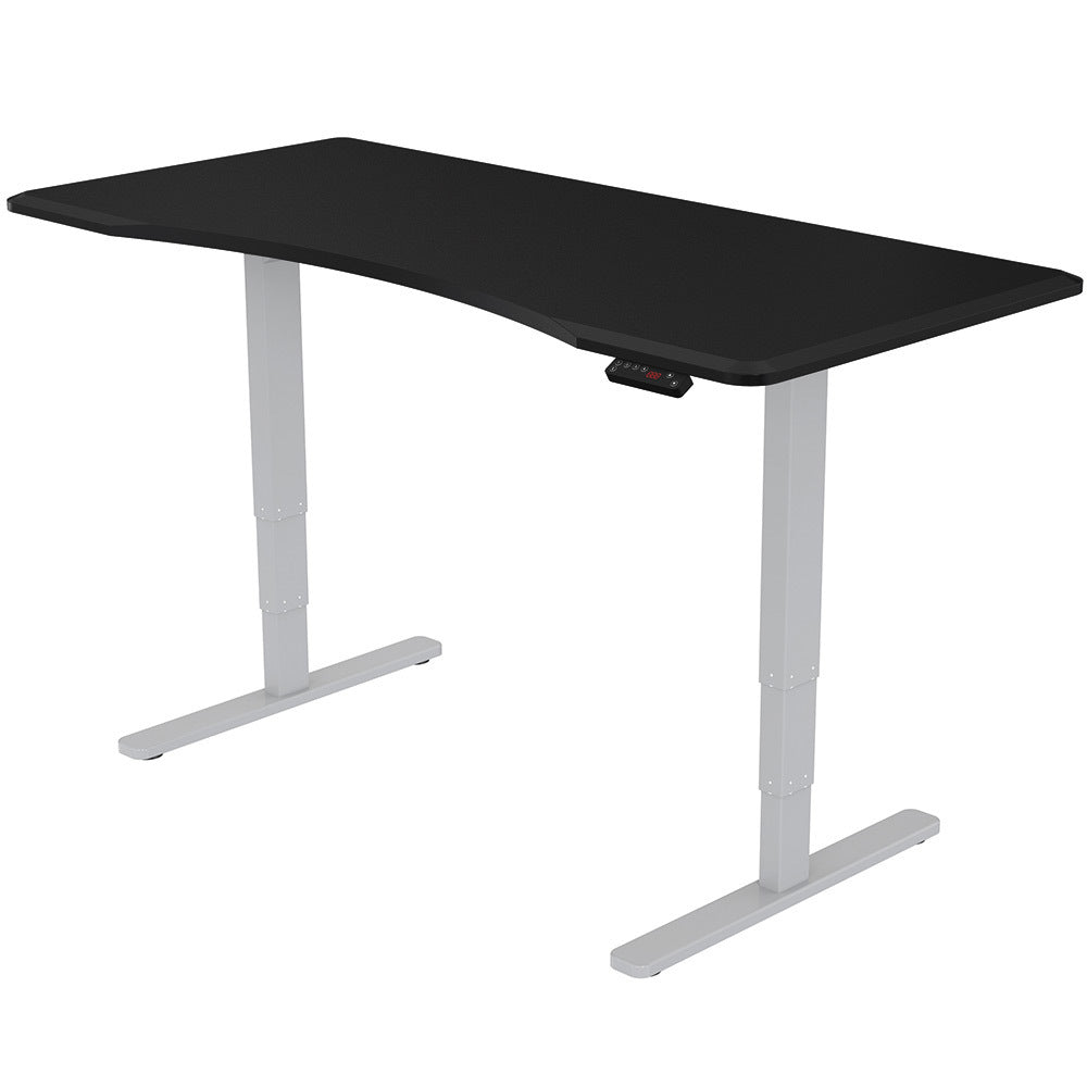 Fortia Electric Height Adjustable Sit-to-Stand Desk - Dual Motor - 150x70cm - Black/Silver Frame