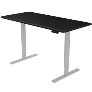 Fortia Electric Height Adjustable Sit-to-Stand Desk - Dual Motor - 160x75cm - Black/Silver Frame