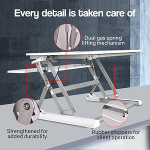 FORTIA Height Adjustable Desk Riser Sit/Stand Office Computer Desk