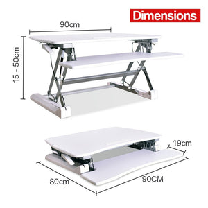 FORTIA Height Adjustable Desk Riser Sit/Stand Office Computer Desk