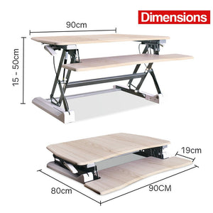 FORTIA Height Adjustable Standing Desk Riser Sit/Stand Office Computer Desktop