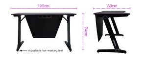 OVERDRIVE Gaming Desk 120cm PC Table Setup Computer Carbon Fiber Style Black