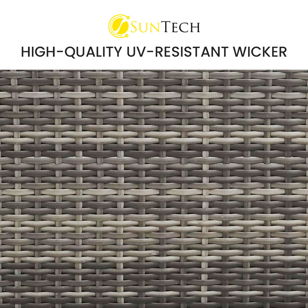 LONDON RATTAN 1 Seater Outdoor Sofa Modular Lounge Chair in Grey