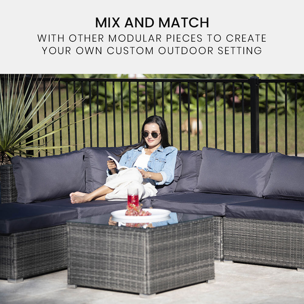 Grey Wicker Outdoor Coffee Table | LONDON RATTAN Patio Furniture