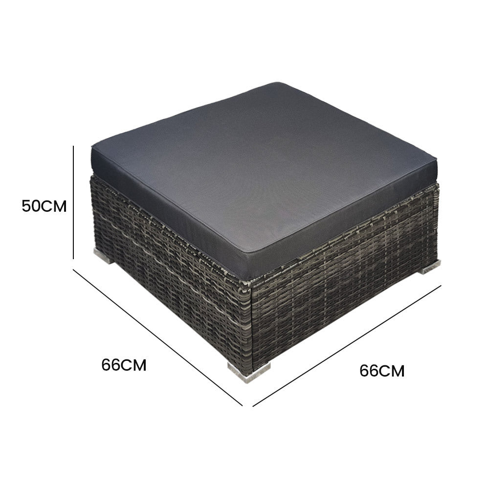 1 Seater Outdoor Ottoman | LONDON RATTAN Wicker Lounge