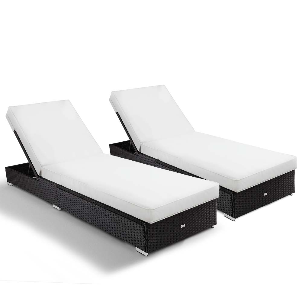 2pc Premium Outdoor Sun Lounge | LONDON RATTAN