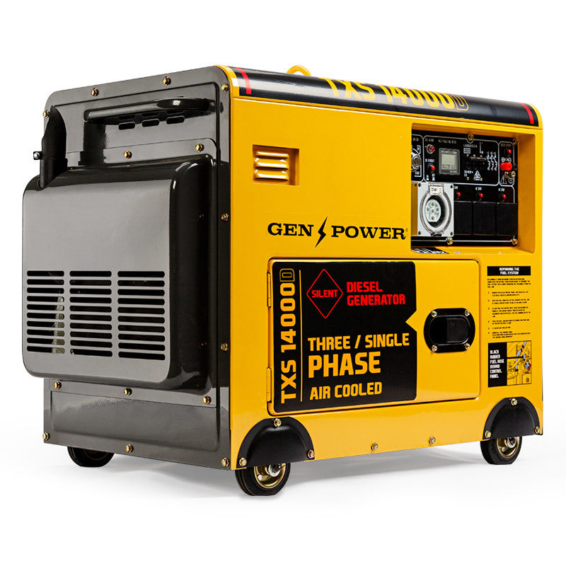 Portable Diesel Generator | 7kW Peak Power | Three Single Phase | Key Start | 13HP 420cc Engine | GENPOWER
