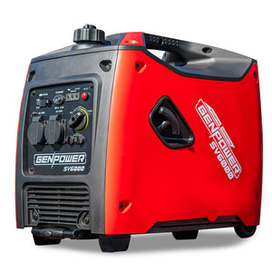 GENPOWER Inverter Generator Portable 3.5kW Max | Petrol | Pure Sine Wave | Camping Power Station | Red