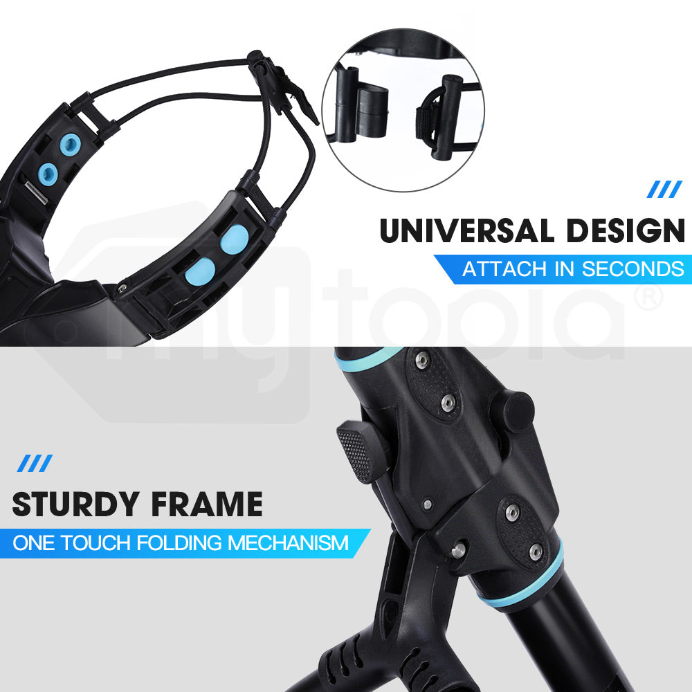 Golf Buggy Electric Trolley - Automatic Motorised Foldable Cart with LED by THOMSON (Black)