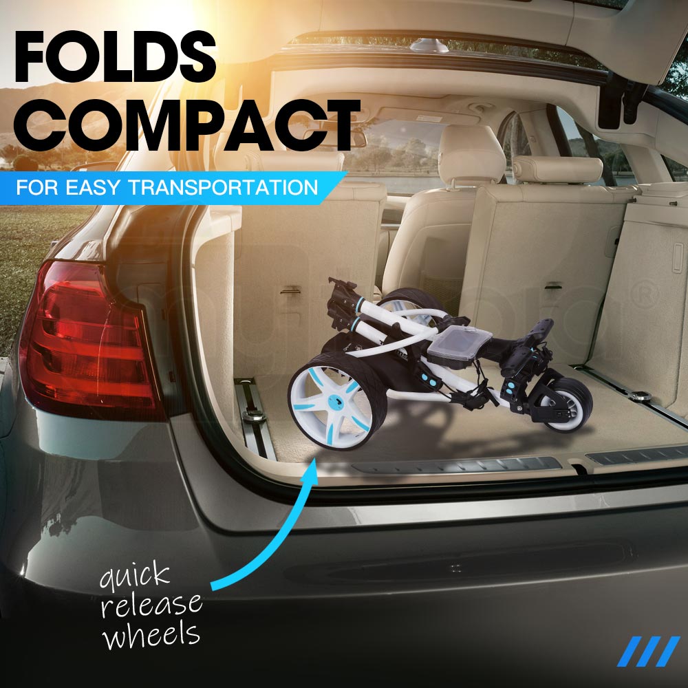 Golf Buggy Electric Trolley - Automatic Motorised Foldable Cart Powered by THOMSON