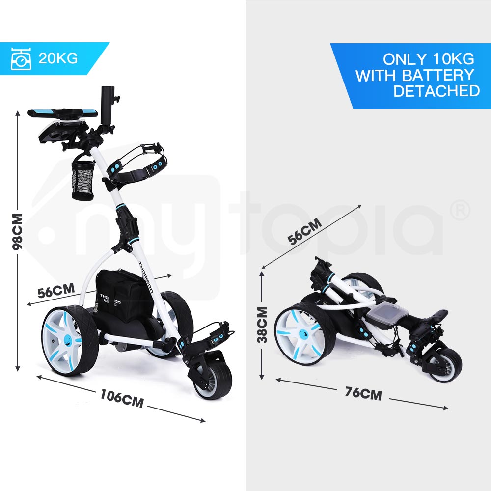 Golf Buggy Electric Trolley - Automatic Motorised Foldable Cart Powered by THOMSON