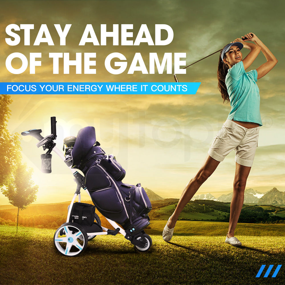 Golf Buggy Electric Trolley - Automatic Motorised Foldable Cart Powered by THOMSON