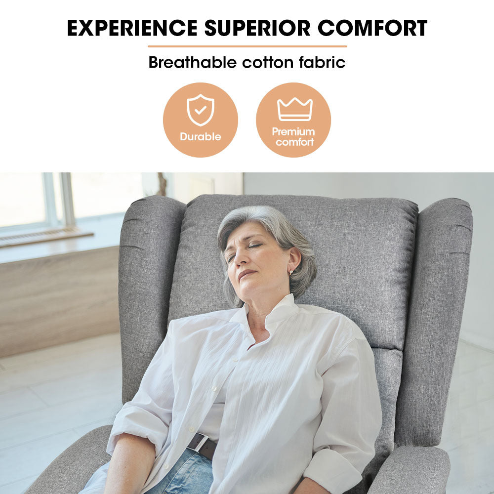 FORTIA Electric Recliner Lift Heat Chair for Elderly | Massage | Heat Therapy | Aged Care (Grey)